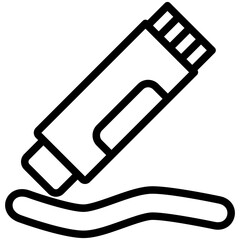 Glue Stick black outline icon, related to kindergarten theme, use for  UI or UX kit, modern app development.