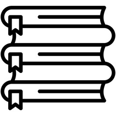 Books Stack black outline icon, related to kindergarten theme, use for  UI or UX kit, modern app development.