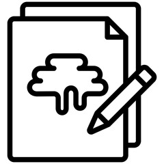 Paper black outline icon, related to kindergarten theme, use for  UI or UX kit, modern app development.