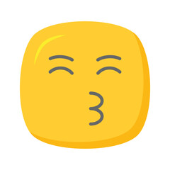 Kissing emoji vector design, ready to use icon