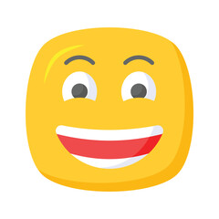 Enthusiastic emoji icon, happy face vector design