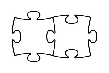 Connected Puzzle Pieces Outline Style