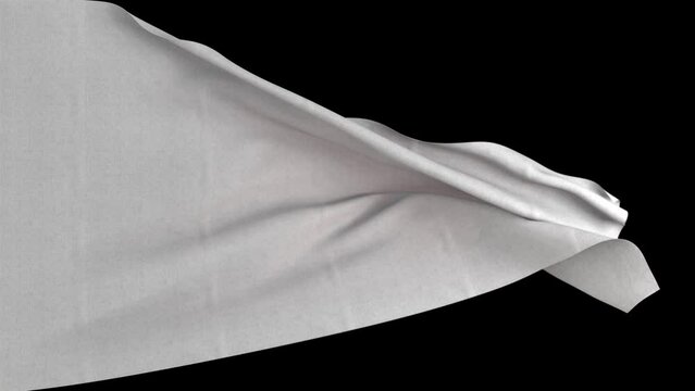 White flag Surrender flapping in the wind background Animation.