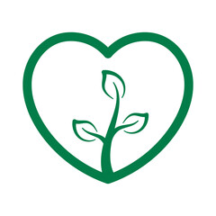 Heart Outline With Plant