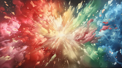 A colorful explosion of paint in the style of cartoon-Enhanced-SR
