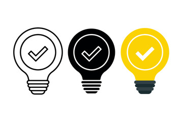 Lightbulbs With Check Marks