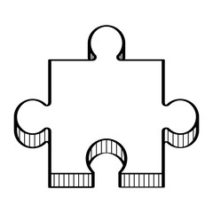 Puzzle Piece 3D Hand Drawn