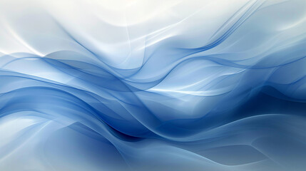 Naklejka premium Abstract blue and white background with smooth lines, elegant curves-Enhanced-SR