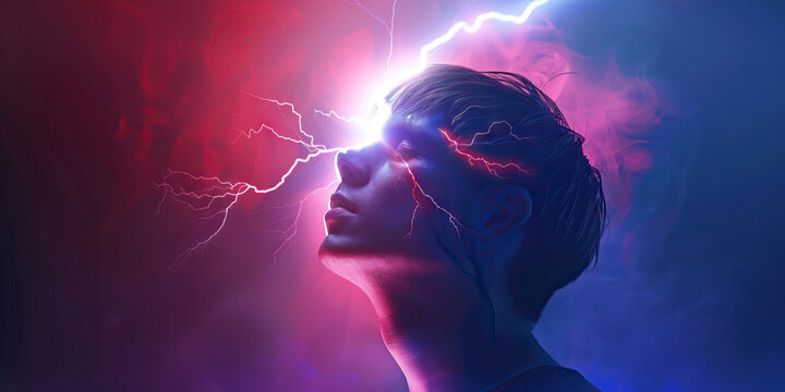 Stroke: The Sudden Weakness and Facial Droop - Picture a person with one side of their face drooping, with a lightning bolt striking the brain