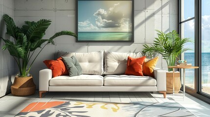 Sofa Bed Compact Living: An illustration depicting how a sofa bed is a perfect choice for compact living spaces