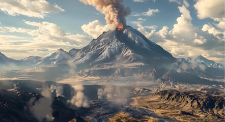  a view looking at a volcano