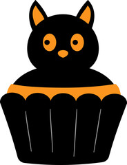 Halloween Sweet Cupcake Isolated vector.
Bat Cupcake.
