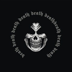 Fototapeta premium Gothic sign with skull, grunge vintage design t shirts