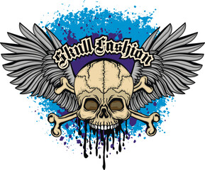 Gothic sign with skull, grunge vintage design t shirts