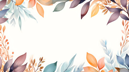 Digital vintage watercolor forest leaf abstract graphic poster web page PPT background