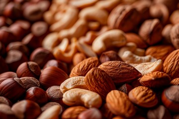 Close-Up Nut Fusion: Mixed Nutty Variety