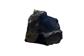 Hornfels metamorphic rock specimen isolated on white background.