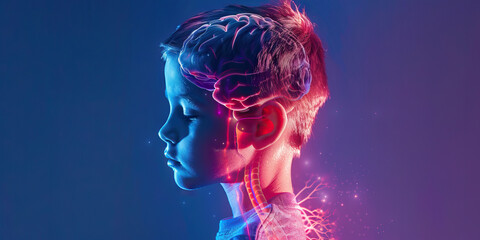 Cerebral Palsy: The Muscle Spasms and Motor Impairment - Picture a child with stiff, uncontrollable movements, with highlighted brain areas affecting motor control