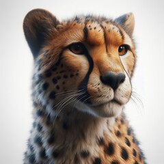portrait of a cheetah on white