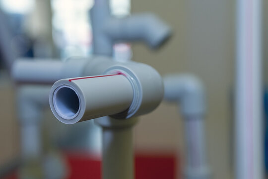 Polypropylene conductor pipe in section close-up