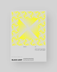 Poster design. Vertical A4 format. Vector banner with neon illustration. Vector yellow abstract art.