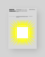 Poster design. Vertical A4 format. Vector banner with neon illustration. Vector yellow abstract art.