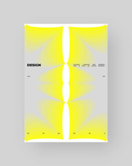 Poster design. Vertical A4 format. Vector banner with neon illustration. Vector yellow abstract art.