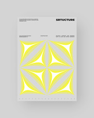 Poster design. Vertical A4 format. Vector banner with neon illustration. Vector yellow abstract art.