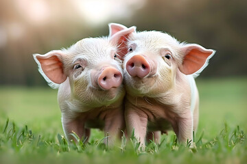 couple of cute little pigs