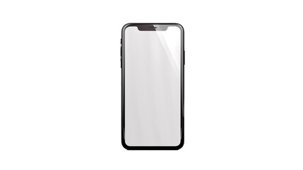 a black cell phone with a white screen