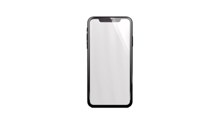 a black cell phone with a white screen