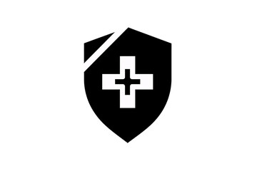Obraz premium a black shield with a white cross