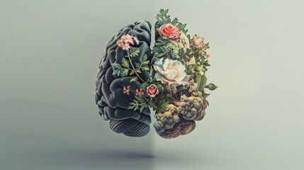 Growth Mindset Versus Fixed Mindset Brain Concept