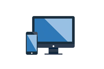 a computer monitor and phone