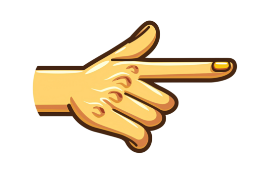 a cartoon of a hand pointing