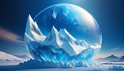 3D 렌더링 얼음행성 얼음요새