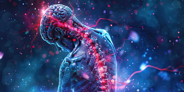 Amyotrophic Lateral Sclerosis (ALS): The Muscle Weakness and Atrophy - Visualize a person with gradually weakening muscles, with a shrinking spinal cord symbol