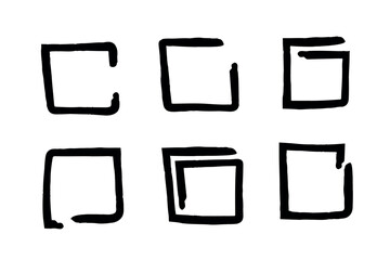 Black Hand Drawn Boxes Set