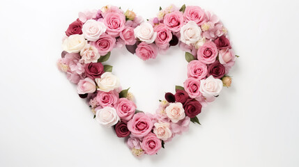 Obraz premium Top view a romantic setting isolated against a stark white background