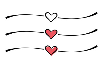 Heart Divider Line Black And Red