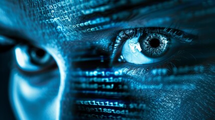 Intrusive Spyware Eyes Amid Binary Code