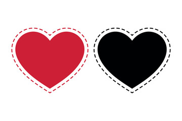 Red And Black Heart Cutout