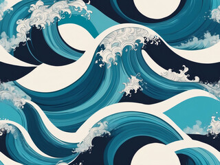 Hip Abstract Wave Design, Trendy and stylish artwork featuring waves.