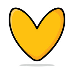 Yellow Heart Filled Outline