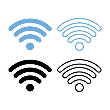 Wifi Symbol Round Edges Set