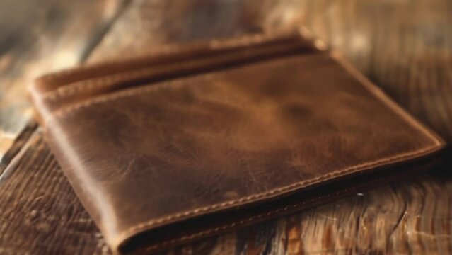 a traditional trifold leather wallet with a classic design .