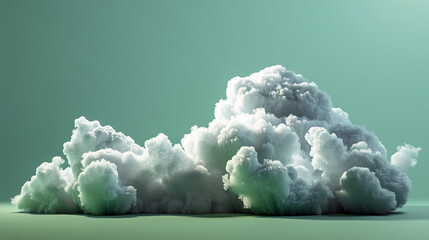 AI generated illustration of abundant green and white clouds against a green backdrop