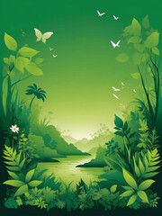 Nature-inspired green backdrop illustration for environmental themes.