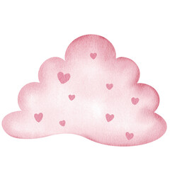 pink heart cloud 