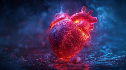 Abstract red human heart. Heart anatomy. Healthcare medical concept.